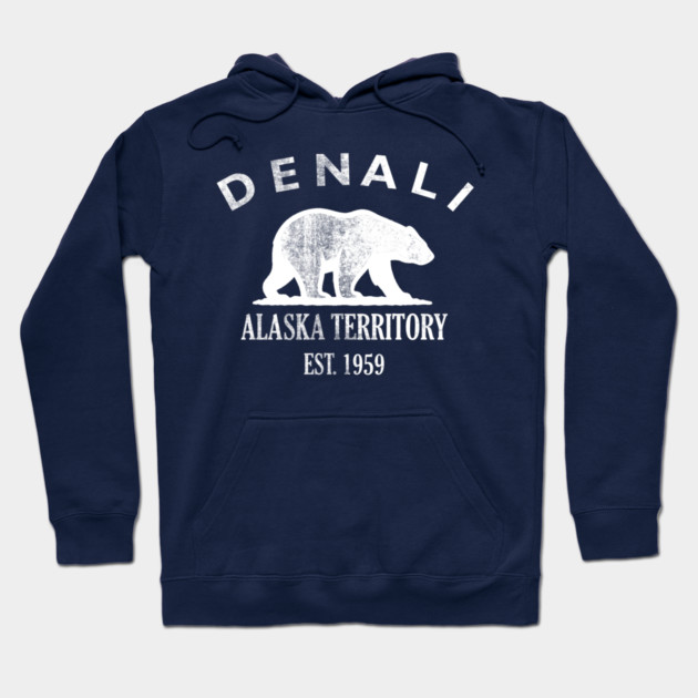 Denali Alaska Vintage Retro Hoodie - White Logo - Various Colors