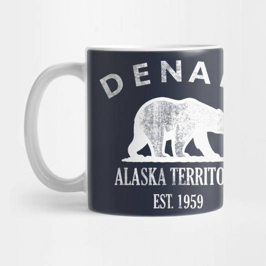 Denali Alaska Vintage Retro Mug - White Logo