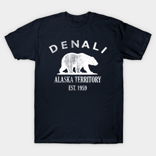 Denali Alaska Vintage Retro Women's T-Shirt - White Logo - Various Colors