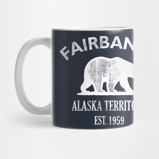Fairbanks Alaska Vintage Retro Mug - White Logo