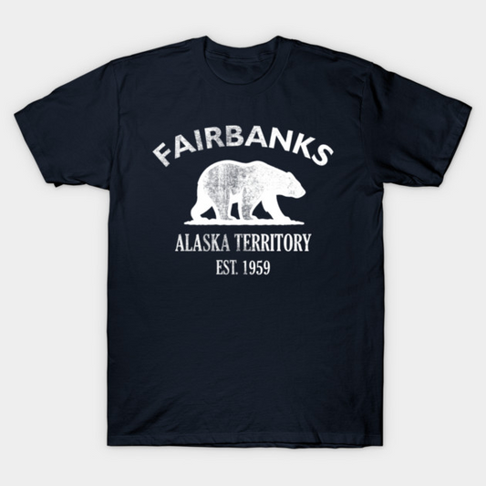 Fairbanks Alaska Vintage Retro Women's T-Shirt - White Logo - Various Colors
