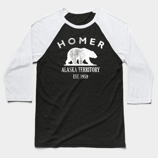 Homer Alaska Vintage Retro Baseball Tee - White Logo - Various Colors