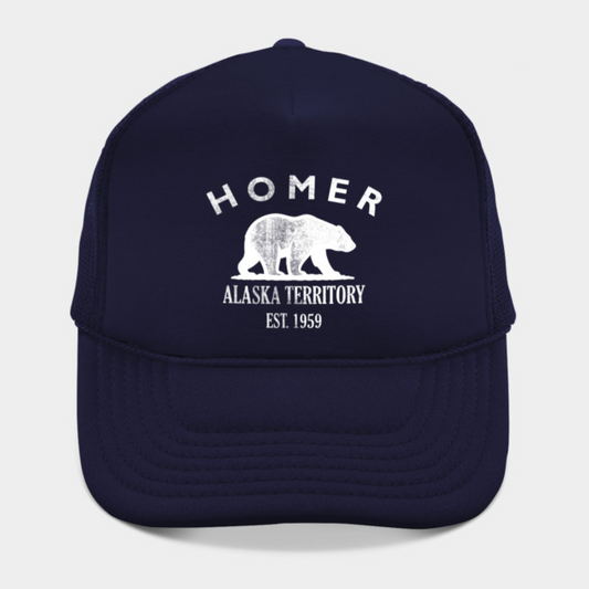 Homer Alaska Vintage Retro Hat - White Logo - Various Colors