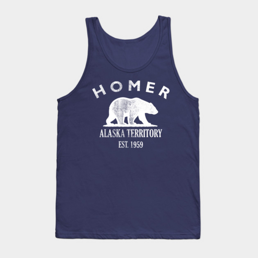 Homer Alaska Vintage Retro Tank-Top - White Logo - Various Colors