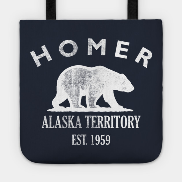 Homer Alaska Vintage Retro Tote - White Logo