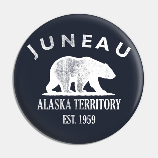 Juneau Alaska Vintage Retro Pin - White Logo