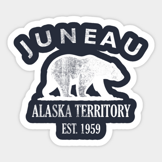 Juneau Alaska Vintage Retro Sticker - White Logo