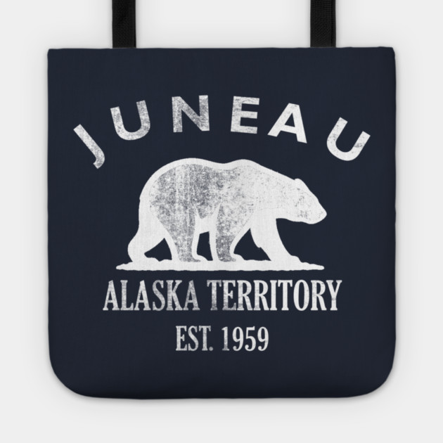 Juneau Alaska Vintage Retro Tote - White Logo