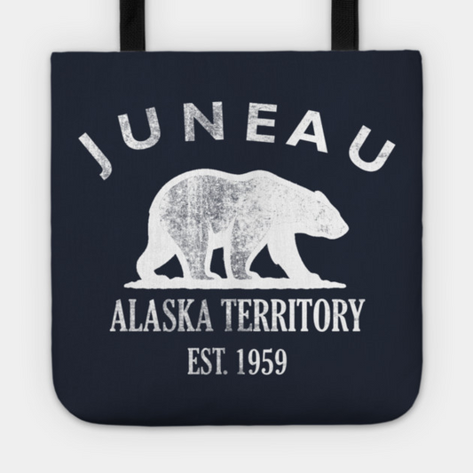 Juneau Alaska Vintage Retro Tote - White Logo