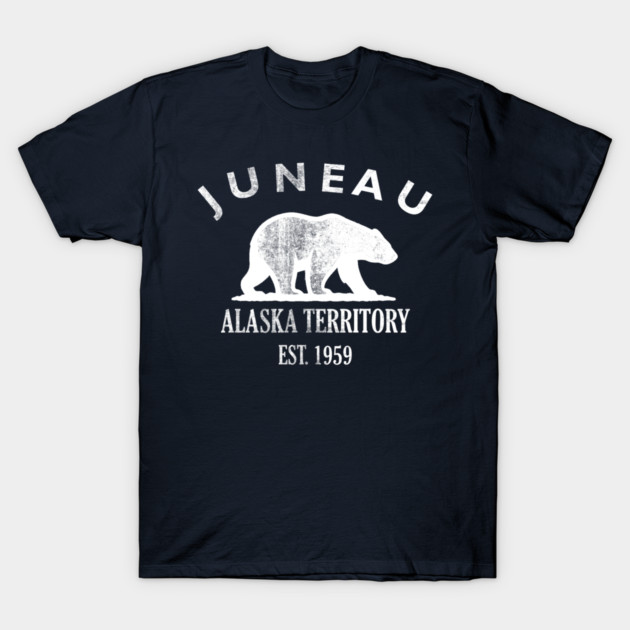 Juneau Alaska Vintage Retro Women's T-Shirt - White Logo - Various Colors