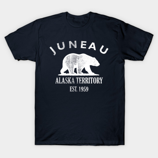 Juneau Alaska Vintage Retro Women's T-Shirt - White Logo - Various Colors