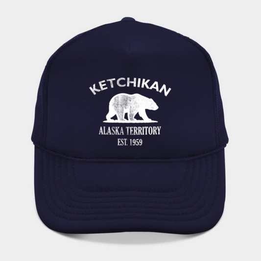 Ketchikan Alaska Vintage Retro Hat - White Logo - Various Colors
