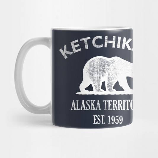 Ketchikan Alaska Vintage Retro Mug - White Logo