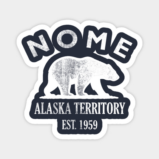 Nome Alaska Vintage Retro Magnet - White Logo
