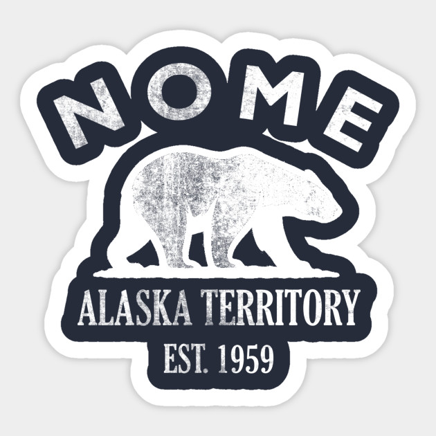 Nome Alaska Vintage Retro Sticker - White Logo