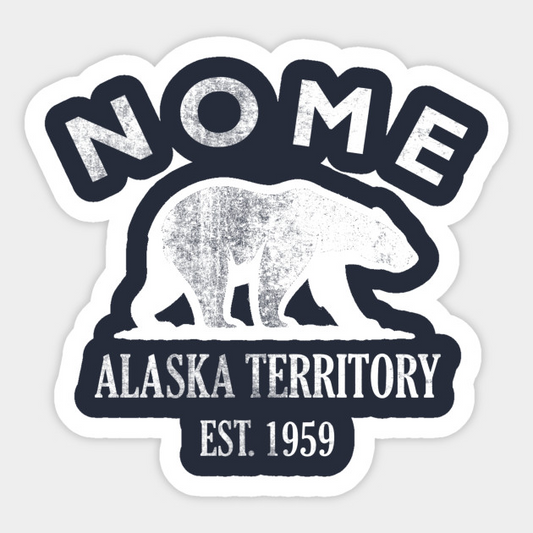 Nome Alaska Vintage Retro Sticker - White Logo