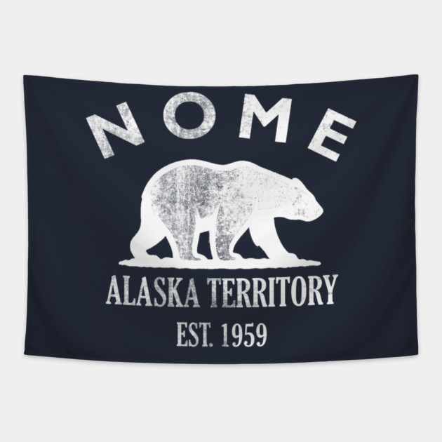 Nome Alaska Vintage Retro Tapestry - White Logo