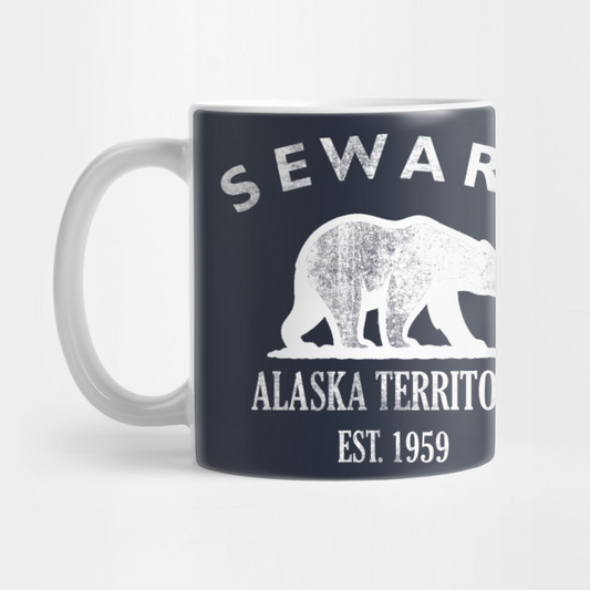 Seward Alaska Vintage Retro Mug - White Logo