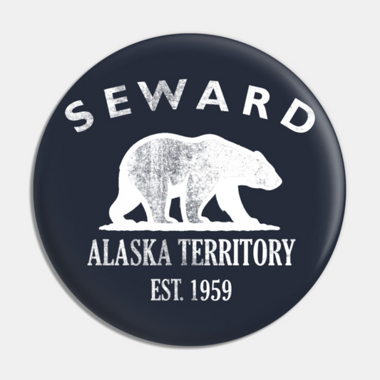 Seward Alaska Vintage Retro Pin - White Logo