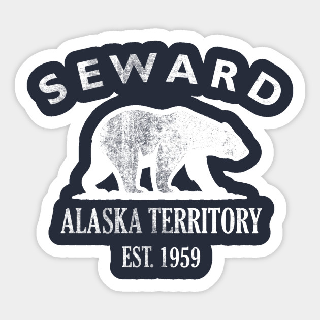 Seward Alaska Vintage Retro Sticker - White Logo