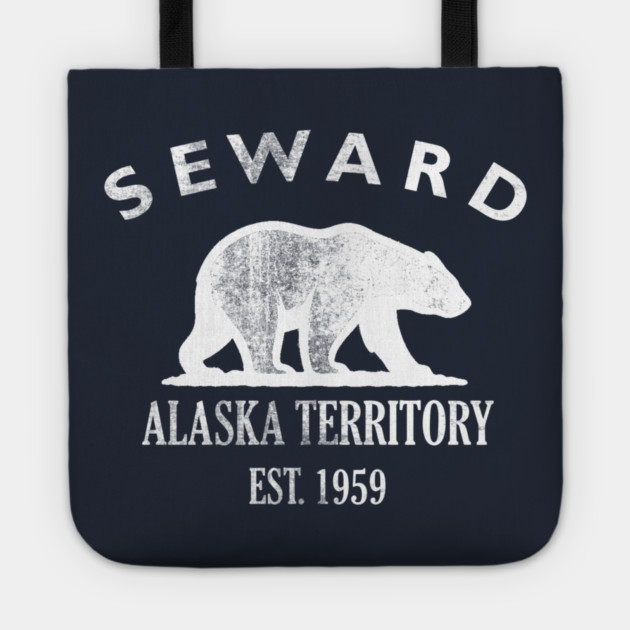 Seward Alaska Vintage Retro Tote - White Logo