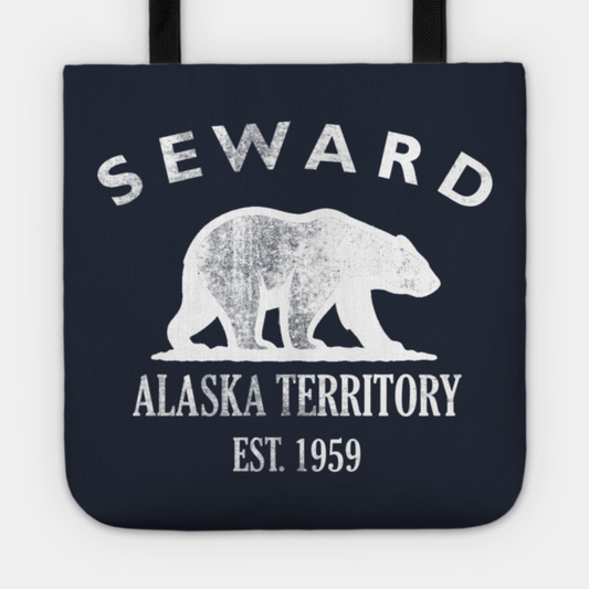 Seward Alaska Vintage Retro Tote - White Logo
