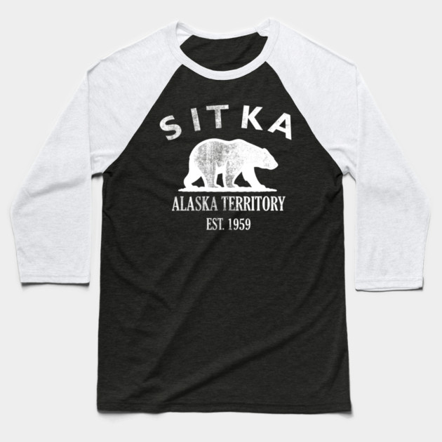 Sitka Alaska Vintage Retro Baseball Tee - White Logo - Various Colors