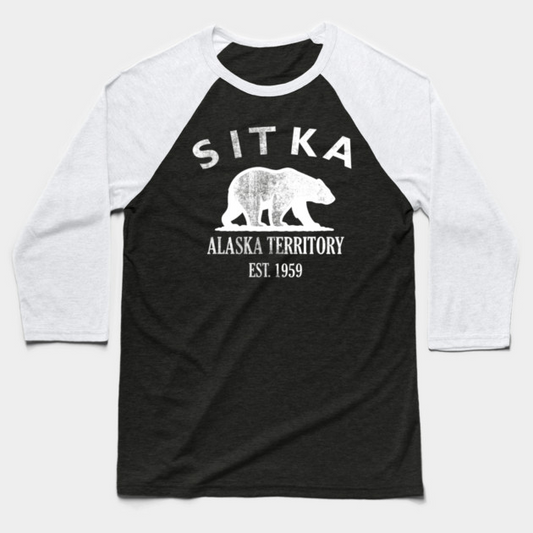 Sitka Alaska Vintage Retro Baseball Tee - White Logo - Various Colors