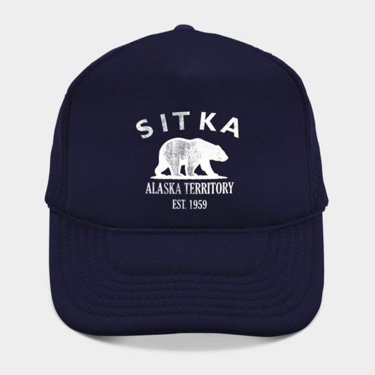 Sitka Alaska Vintage Retro Hat - White Logo - Various Colors