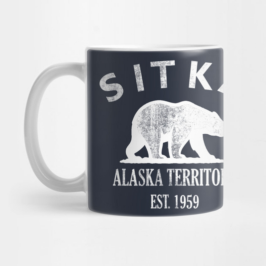 Sitka Alaska Vintage Retro Mug - White Logo