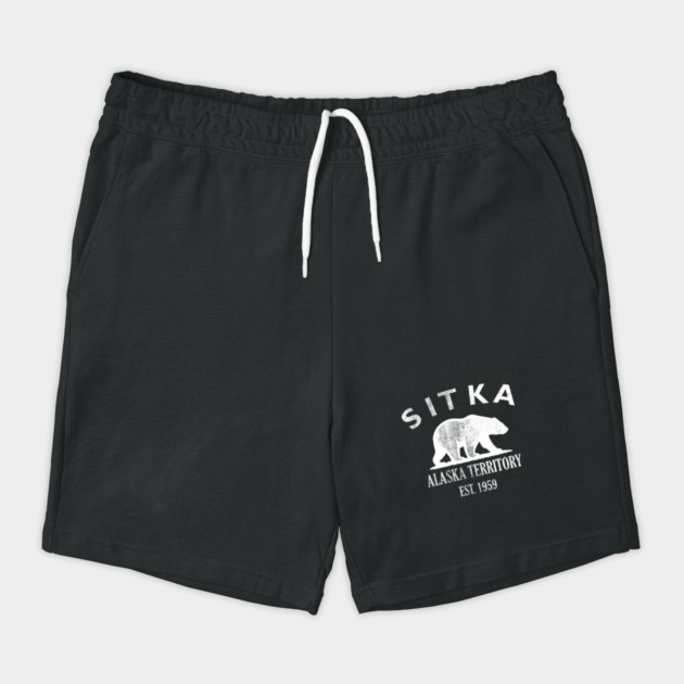 Sitka Alaska Vintage Retro Shorts - White Logo - Various Colors
