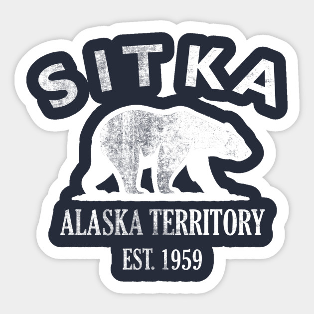 Sitka Alaska Vintage Retro Sticker - White Logo