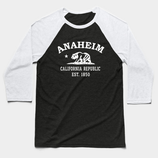 Anaheim California Vintage Retro Baseball Tee - White Logo - Various Colors