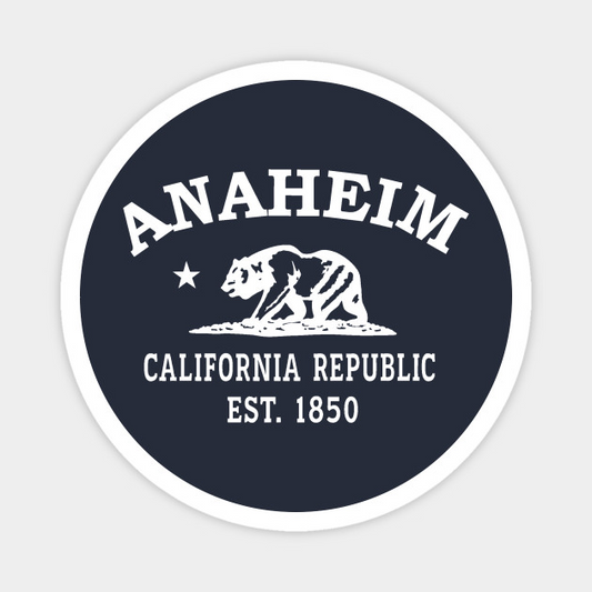 Anaheim California Vintage Retro Magnet - White Logo