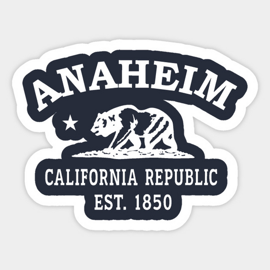 Anaheim California Vintage Retro Sticker - White Logo