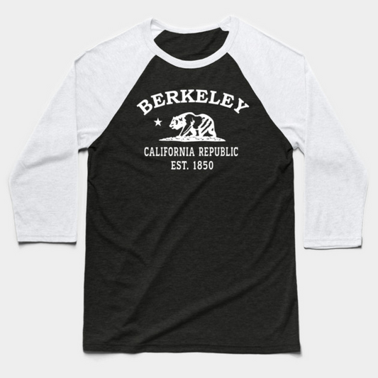 Berkeley California Vintage Retro Baseball Tee - White Logo - Various Colors
