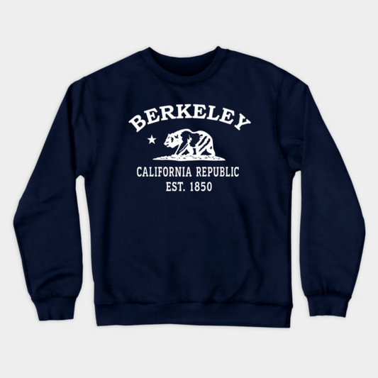 Berkeley California Vintage Retro Crewneck Sweatshirt - White Logo - Various Colors