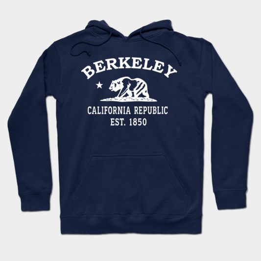 Berkeley California Vintage Retro Hoodie - White Logo - Various Colors