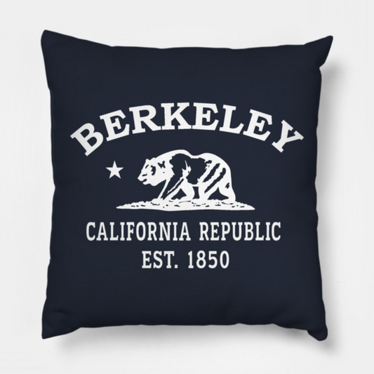 Berkeley California Vintage Retro Throw-Pillow - White Logo