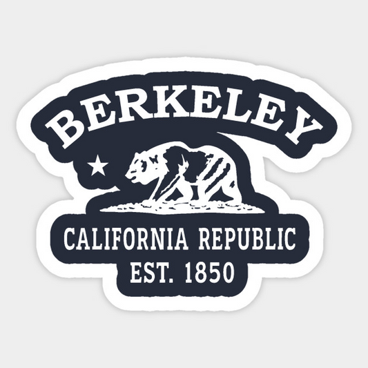 Berkeley California Vintage Retro Sticker - White Logo