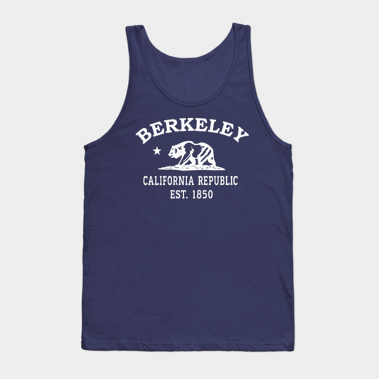 Berkeley California Vintage Retro Tank-Top - White Logo - Various Colors