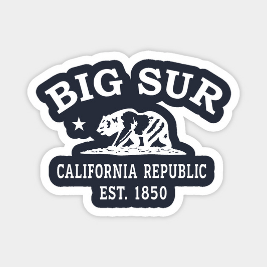Big Sur California Vintage Retro Magnet - White Logo