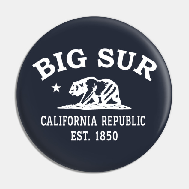 Big Sur California Vintage Retro Pin - White Logo