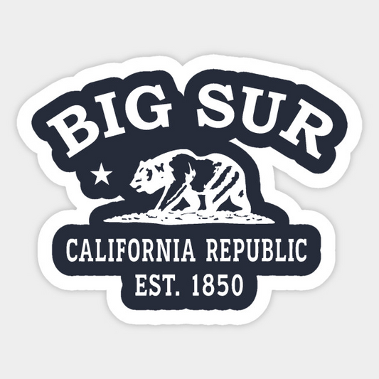 Big Sur California Vintage Retro Sticker - White Logo