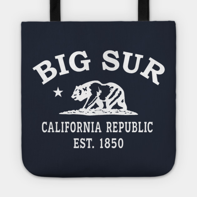 Big Sur California Vintage Retro Tote - White Logo