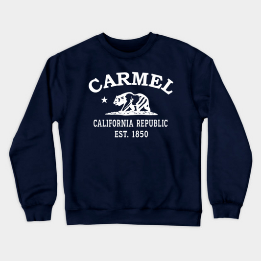 Carmel California Vintage Retro Crewneck Sweatshirt - White Logo - Various Colors