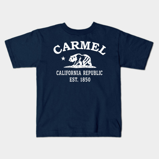 Carmel California Vintage Retro Kids T-Shirt - White Logo - Various Colors