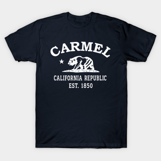 Carmel California Vintage Retro Men's T-Shirt - White Logo - Various Colors