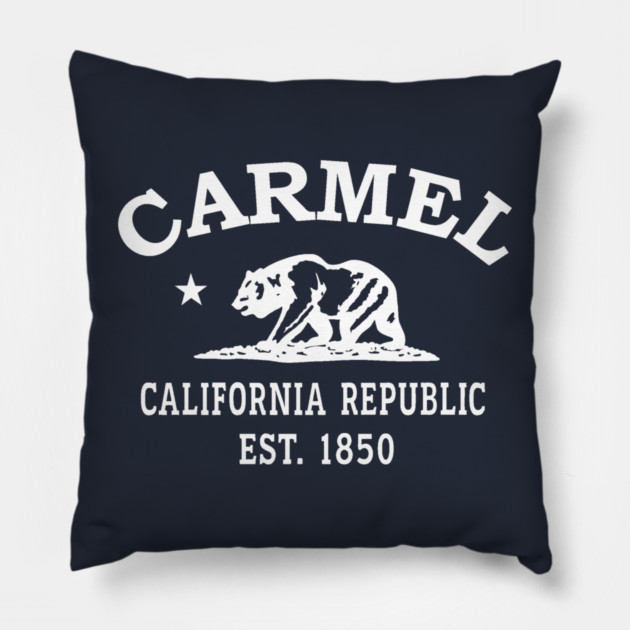Carmel California Vintage Retro Throw-Pillow - White Logo
