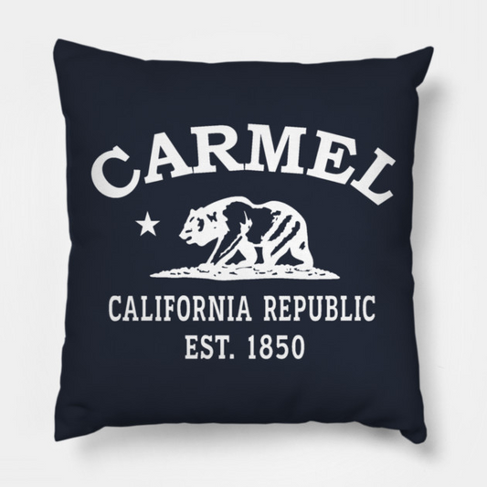 Carmel California Vintage Retro Throw-Pillow - White Logo